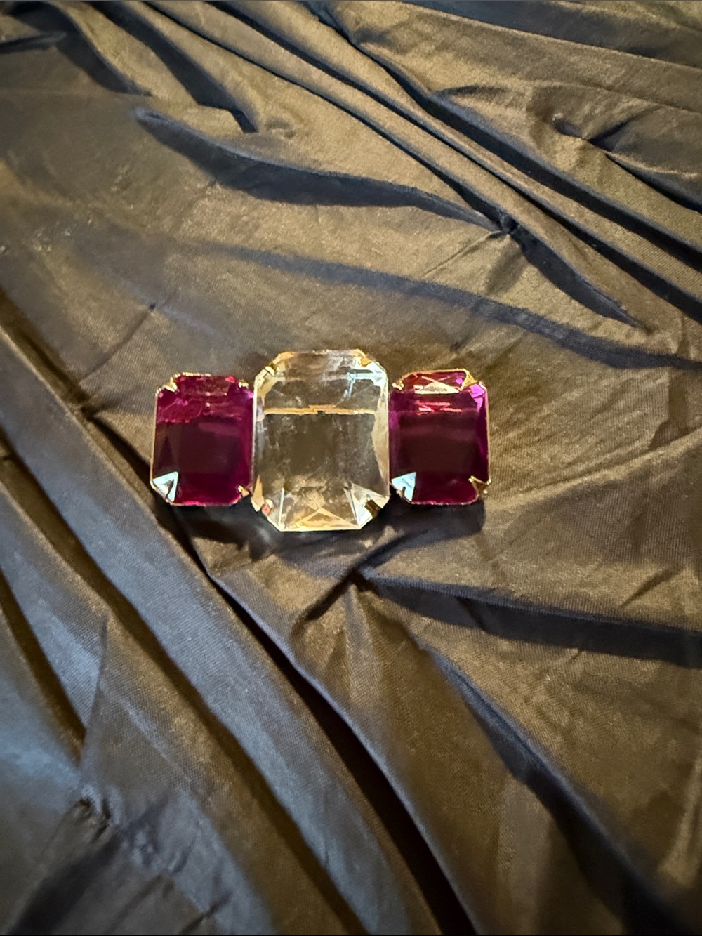 Avon Purple and Clear Statement Brooch - Elegant Women’s Jewelry